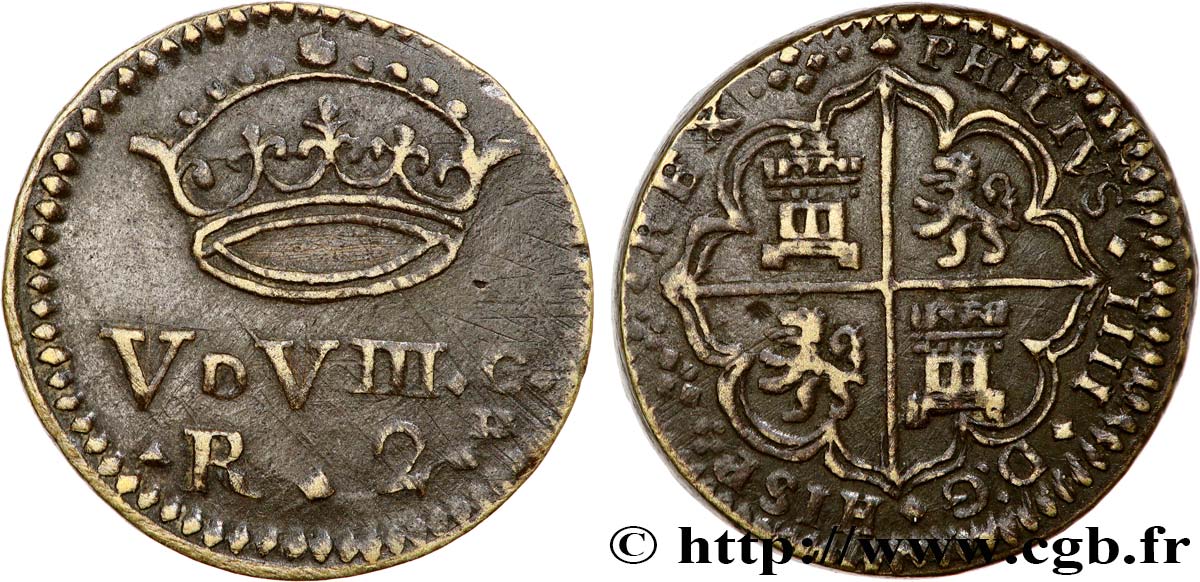 SPAIN (KINGDOM OF) - MONETARY WEIGHT - PHILIP IV OF SPAIN Poids monétaire pour la pièce de deux réaux XF