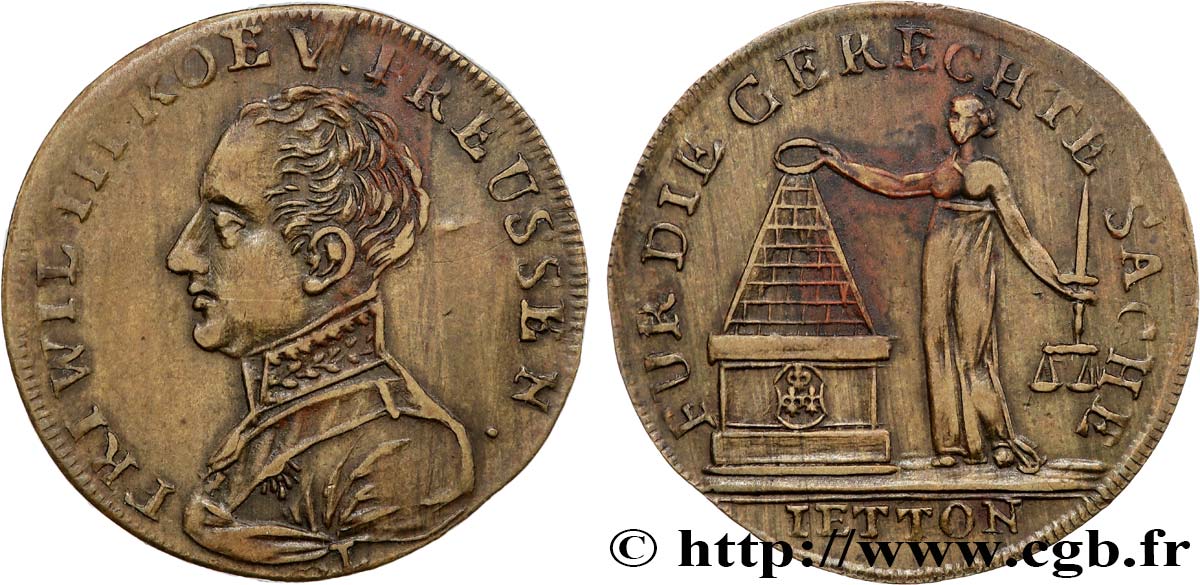 ROUYER - X. NUREMBERG JETONS AND TOKENS Frédéric-Guillaume III, roi de PRUSSE AU