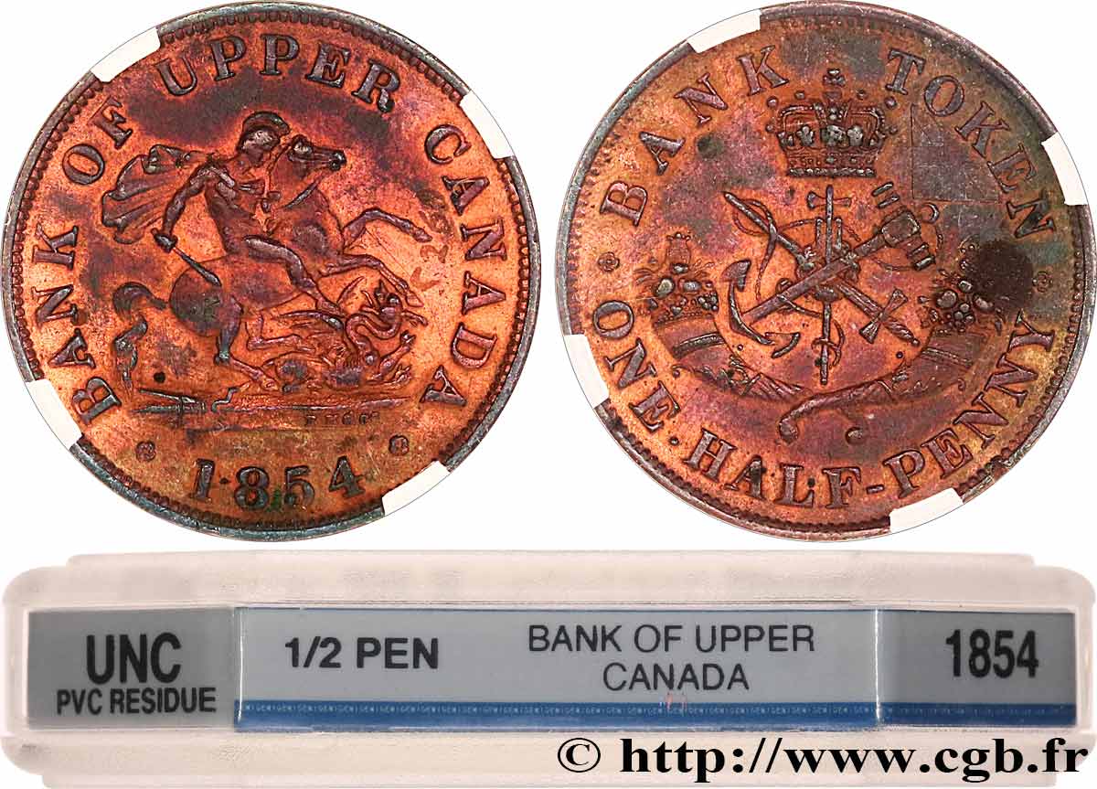 CANADA 1/2 Penny token Bank of Upper Canada FDC
