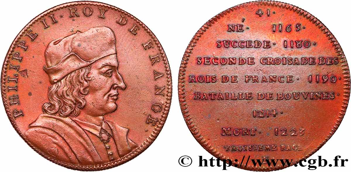SÉRIE MÉTALLIQUE DES ROIS DE FRANCE Règne de PHILIPPE AUGUSTE - 41 TTB