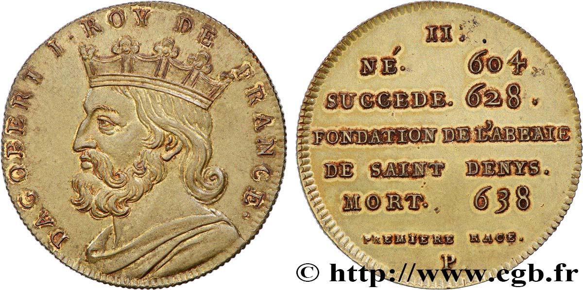 METALLIC SERIES OF THE KINGS OF FRANCE  Règne de DAGOBERT I - 11 - Émission de Louis XVIII AU