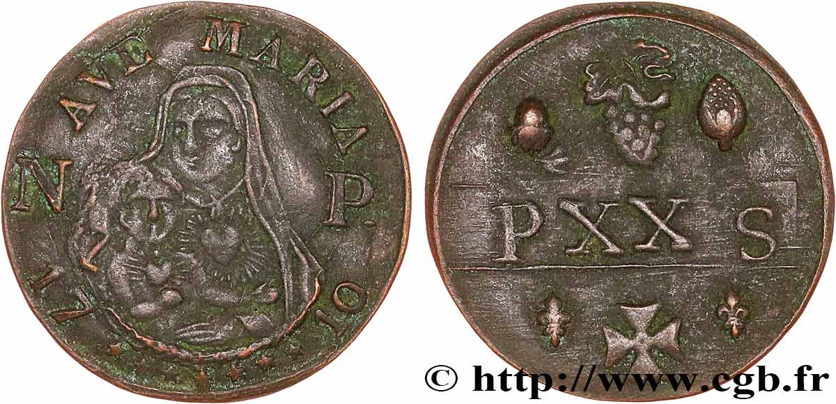 ROUYER - XI. MÉREAUX (TOKENS) AND SIMILAR COINS Méreau de XX sols XF