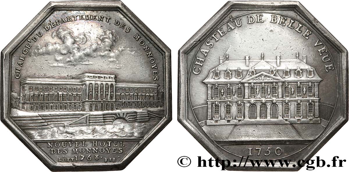 COUR DES MONNAIES DE PARIS Jeton octogonal AR 33 TTB
