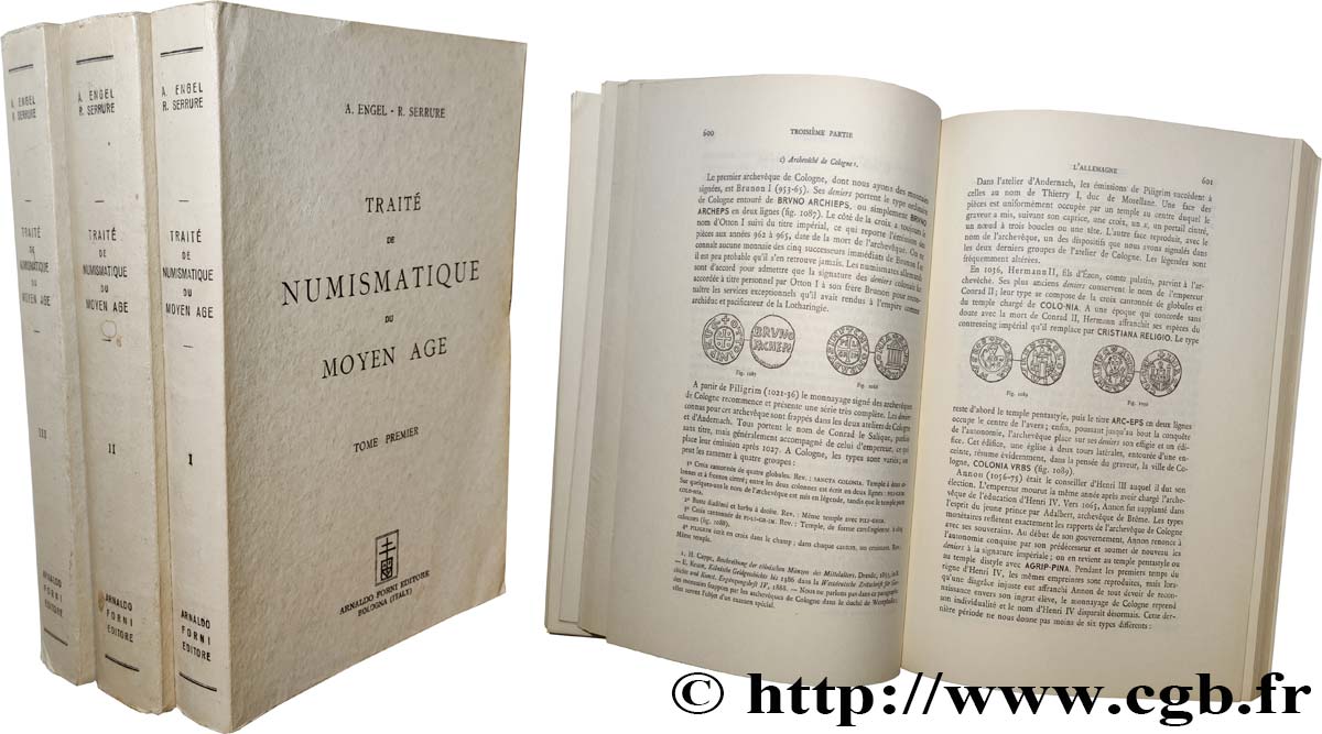 LIBROS - LA ANTIGUEDAD ENGEL A. et SERRURE R.,Traité de numismatique du Moyen Age, Bologne, 1964, réimpression MBC