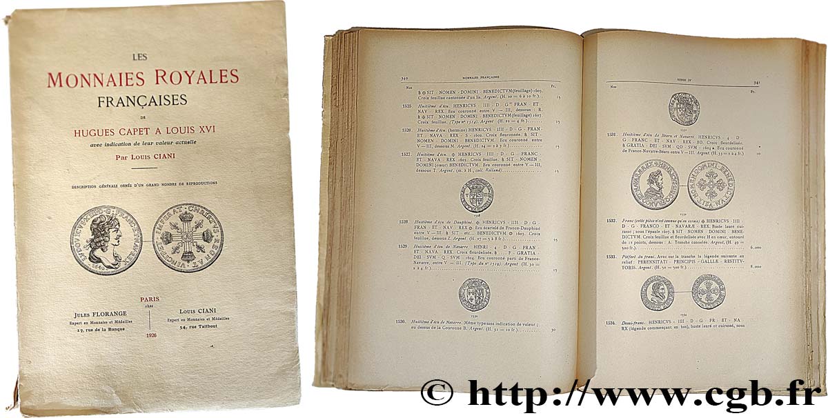 BOOKS - ROYAL, MEROVINGIAN, CAROLINGIAN AND CAPETIAN COINS CIANI L., Les monnaies royales françaises XF
