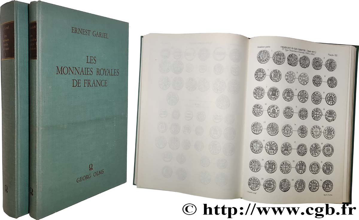 LIBROS - LA ANTIGUEDAD GARIEL E., Les Monnaies Royales Françaises sous la Race Carolingienne - Deux volumes MBC