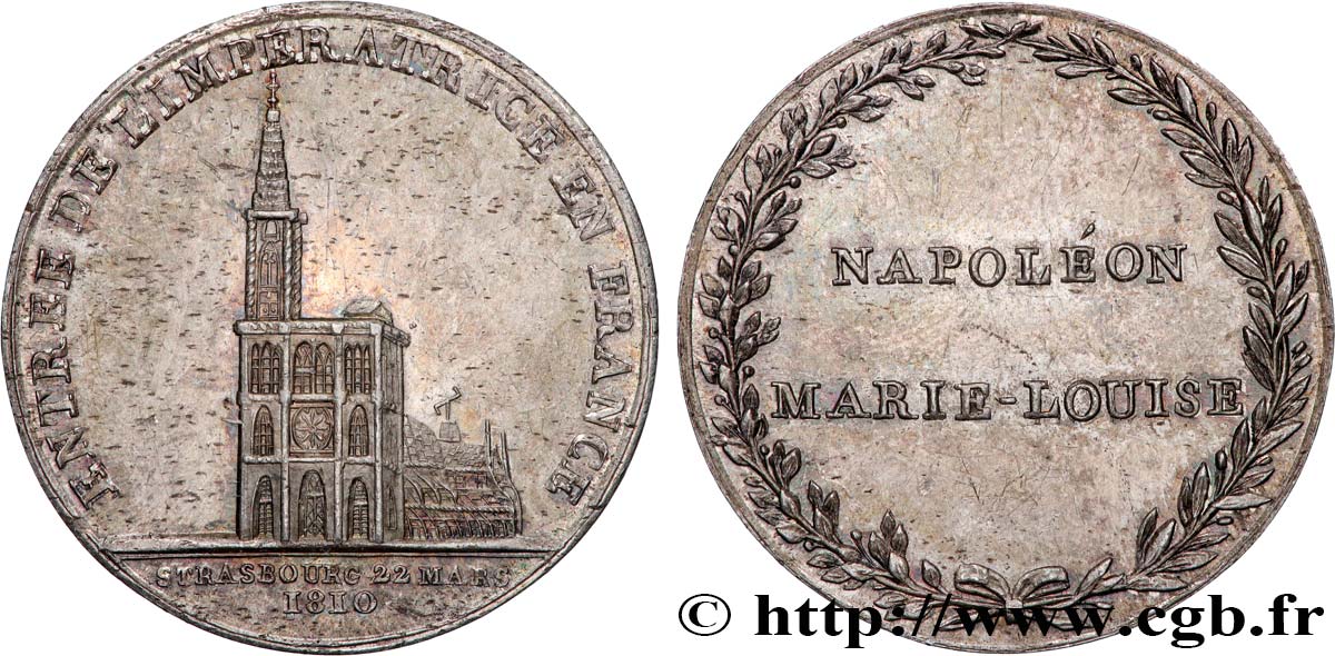 FIRST FRENCH EMPIRE. Napoléon Emperor bare head - Republican calendar Entrée de Marie-Louise à Strasbourg MS