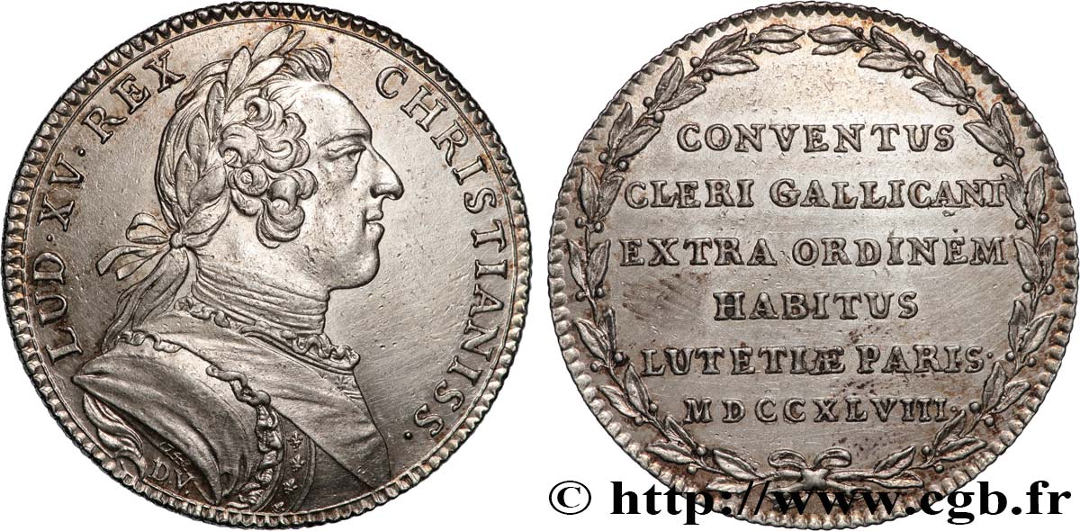 ASSEMBLÉE DU CLERGÉ ET JETONS RELIGIEUX Louis XV TTB+