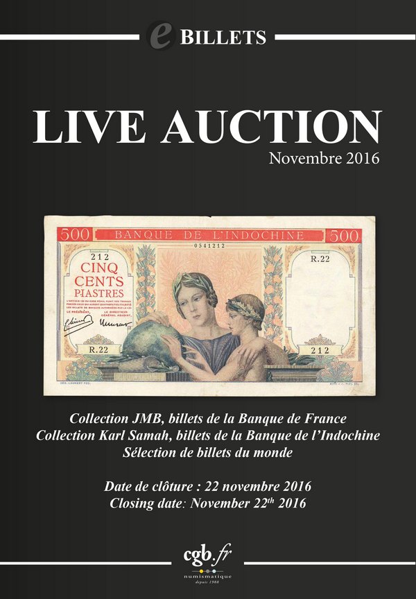 eBillets Live Auction Novembre 2016 CORNU Joël, DESSAL Jean-Marc