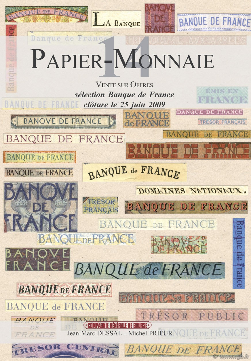 PAPIER-MONNAIE 14 sélection Banque de France DESSAL Jean-Marc, PRIEUR Michel