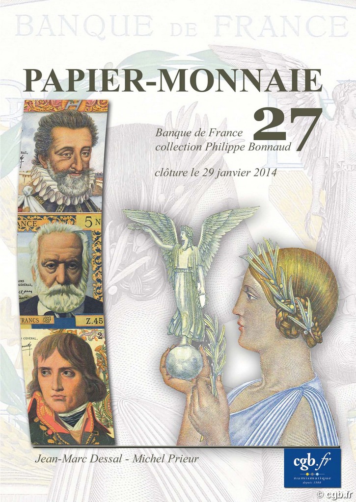 PAPIER-MONNAIE 27 - Banque de France - Collection Philippe Bonnaud DESSAL Jean-Marc, PRIEUR Michel