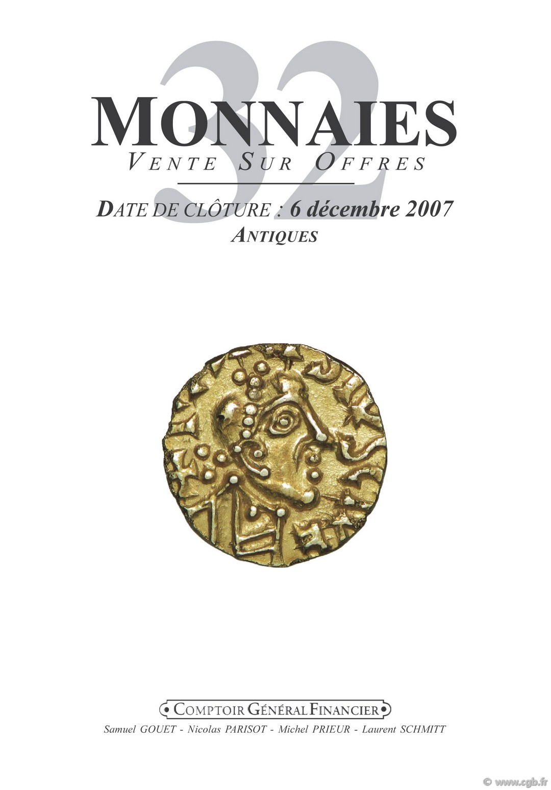 Monnaies 32 - Antiques GOUET S., PARISOT N., PRIEUR M., SCHMITT L.