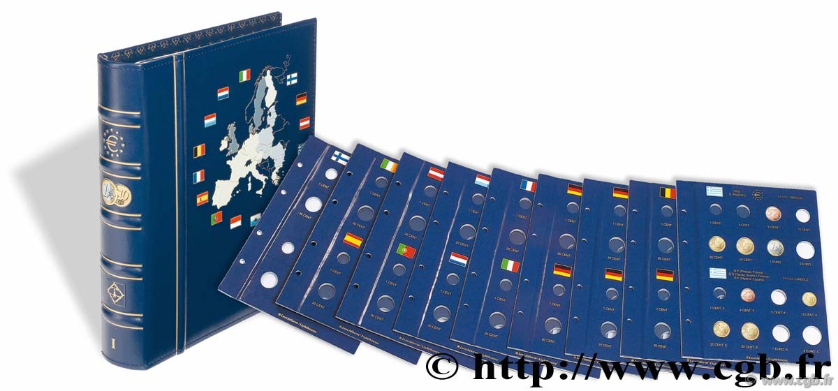 Classeur VISTA-EURO tome 1 - avec 6 pages assorties pour les 12 premiers pays LEUCHTTURM