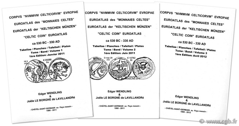 Euroaltlas des Monnaies Celtes - Planches WENDLING E., LE BORGNE de LAVILLANDRÉ J.