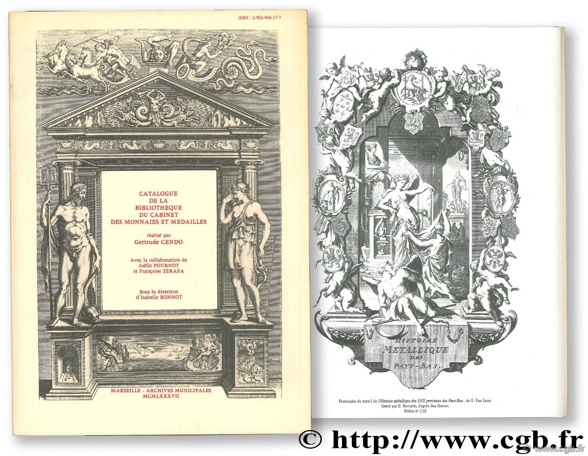 Catalogue de la bibliothèque du Cabinet des monnaies et médailles des Archives municipales de Marseille CENDO G.