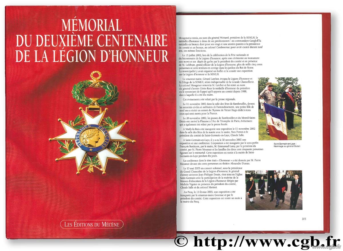 Mémorial du deuxième centenaire de la Légion d Honneur 