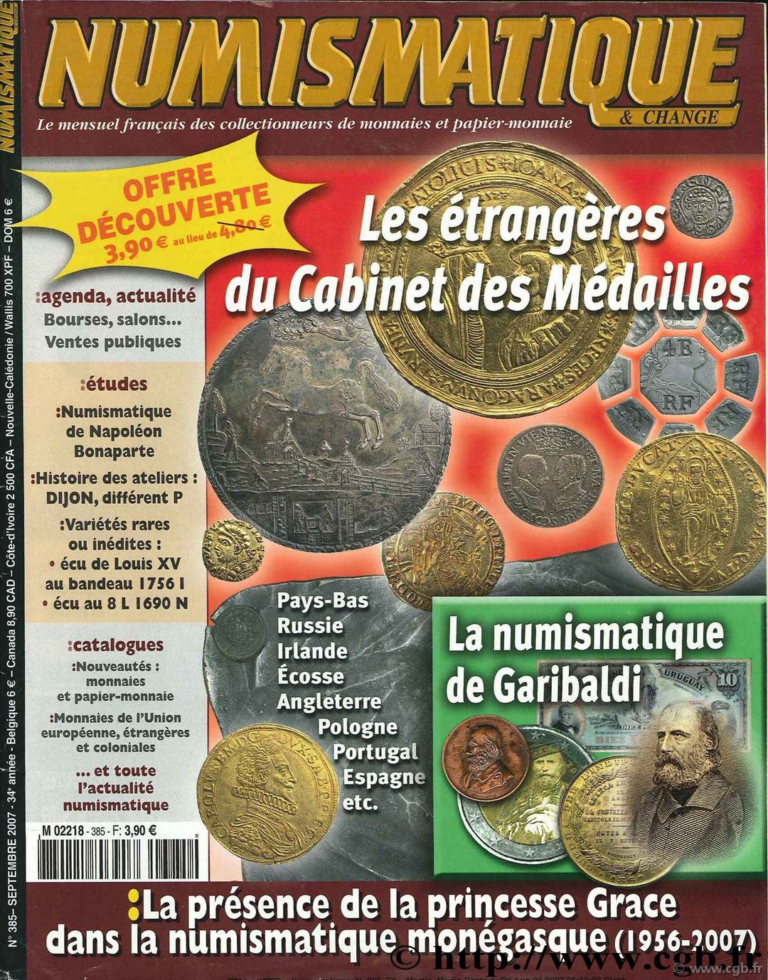 Numismatique & Change, Septembre 2007, n°385 NUMISMATIQUE ET CHANGE