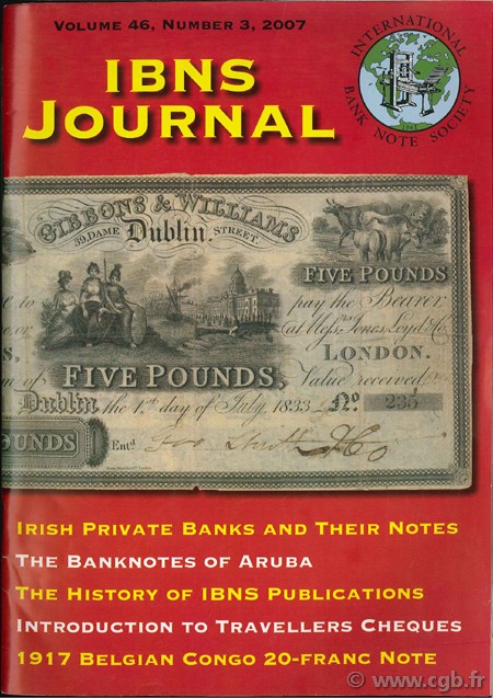 International bank note society journal 2007 volume 46, n°3 