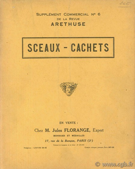 Sceaux - cachets, supplément commercial n°6 de la revue ARETHUSE FLORANGE J.