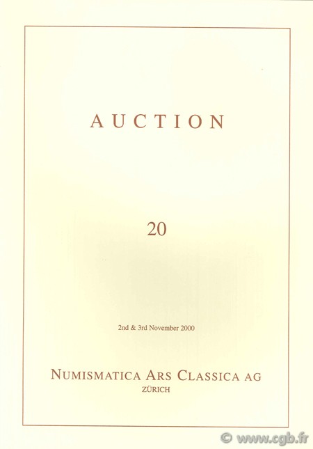 Numismatic Ars Classica AG, Auction 20, 2nd & 3rd November 2000 