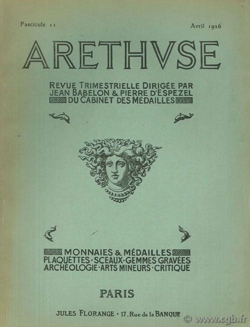 Revue Aréthuse, fascicule 11 BABELON J., D ESPEZEL P.