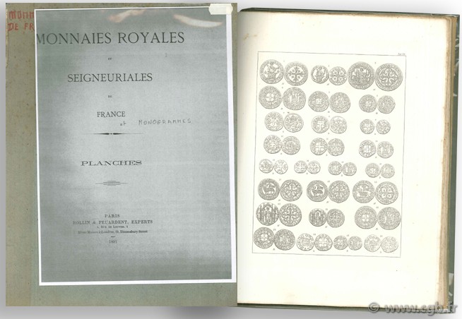 Catalogue des monnaies royales et seigneuriales de France  FEUARDENT F., ROLLIN H.