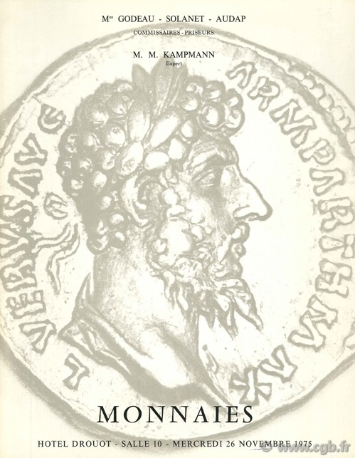 Monnaies grecques romaines gauloises françaises étrangères KAMPMANN M.