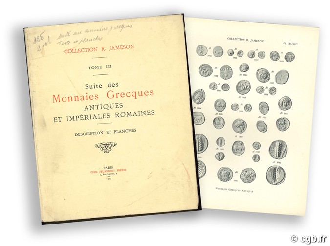 Collection R. Jameson - T.III - Suite des monnaies grecques antiques et impériales romaines 