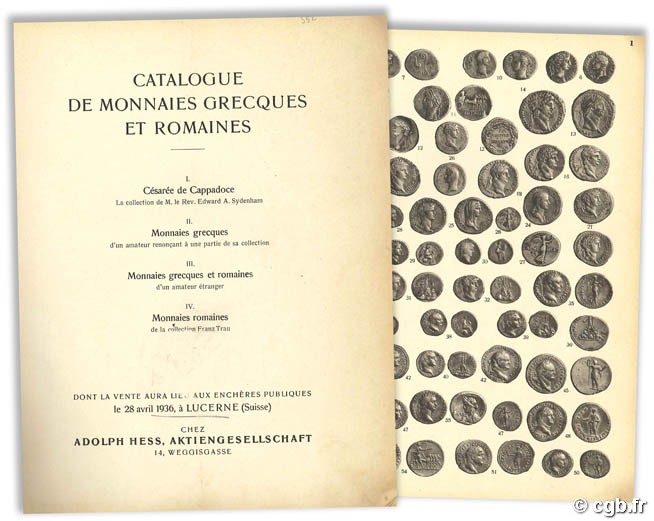 Catalogue de monnaies grecques et romaines 