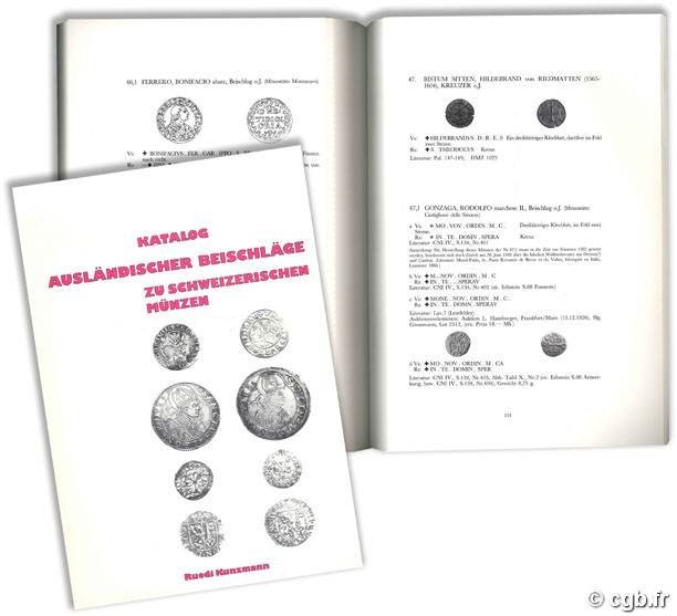Katalog Ausländischer Beischläge zu Schweizerischen Münzen R. KUNZMANN