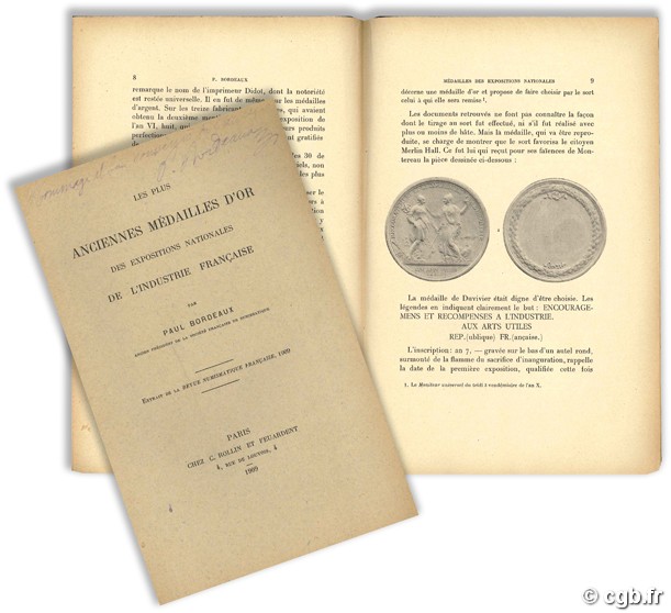 Les plus anciennes médailles d or des expositions nationales de l industrie française BORDEAUX P