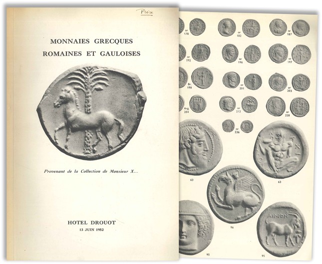 Collection de monnaies grecques, gauloises, romaines, vente du 13 juin 1952 BOURGEY E.