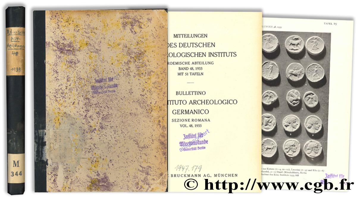 Mitteilungen des deutschen archaeologischen Instituts - Roemischen Abteilung - Band 48 Collectif