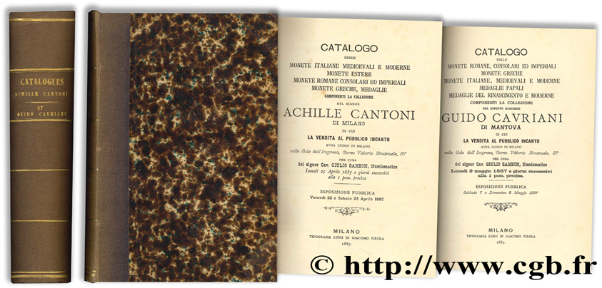 Collezione del signor Achille Cantoni di Milano - Collezione del defunto marchese Guido Cavriani di Mantova SAMBON G.