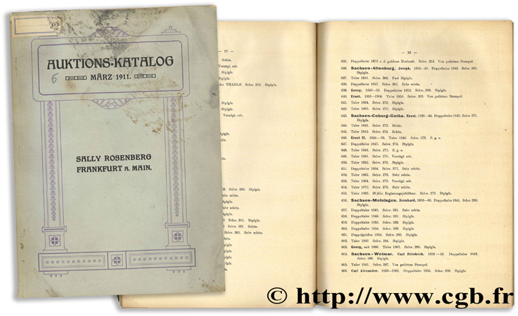 Auktions-Katalog - März 1911 ROSENBERG S.