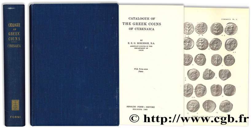 Catalogue of the greek coins of Cyrenaica ROBINSON E.-S.-G.