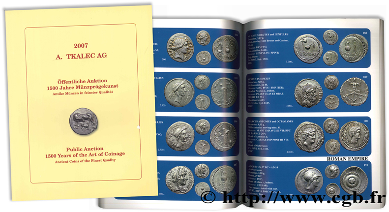 2007 A. Tkalec AG - Öffentliche Auktion, 1500 Jahre Münzprägekunst : Antike Münzen in feinster Qualität 