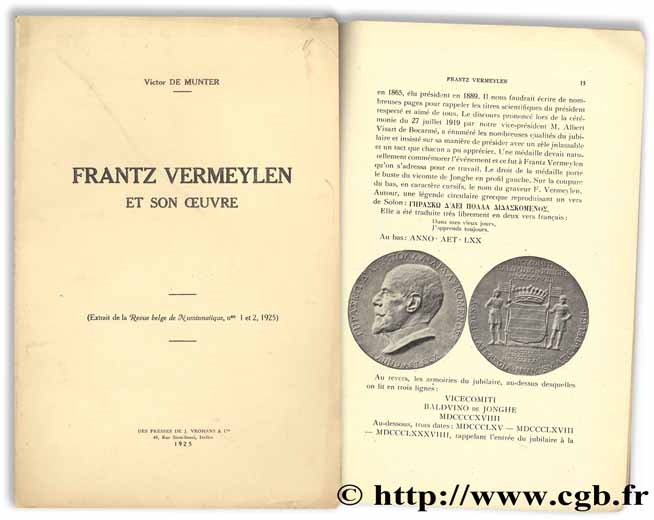 Franz Vermeylen et son oeuvre DE MUNTER V.
