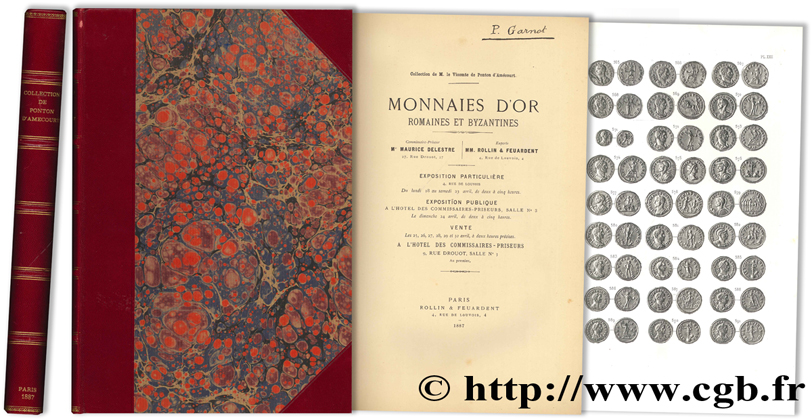 Collection de M. le Vicomte de Ponton d Amécourt - Monnaies d or romaines et byzantines ROLLIN H., FEUARDENT F.