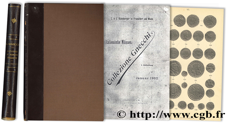 Catalogue E. Gnecchi de Milan - Monnaies Italiennes / Catalog, Sammlung des Herrn Cav. E. Gnecchi in Mailand - Italienische Münzen HAMBURGER L. & L.