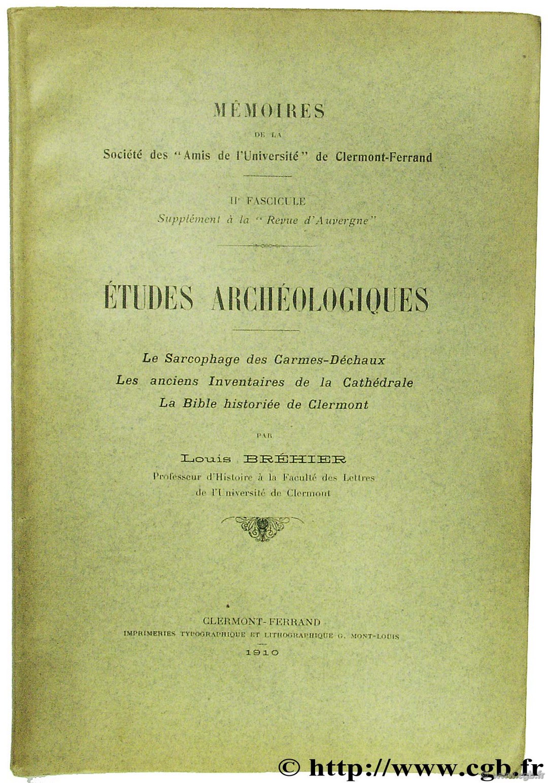 Études archéologiques  BREHIER L.