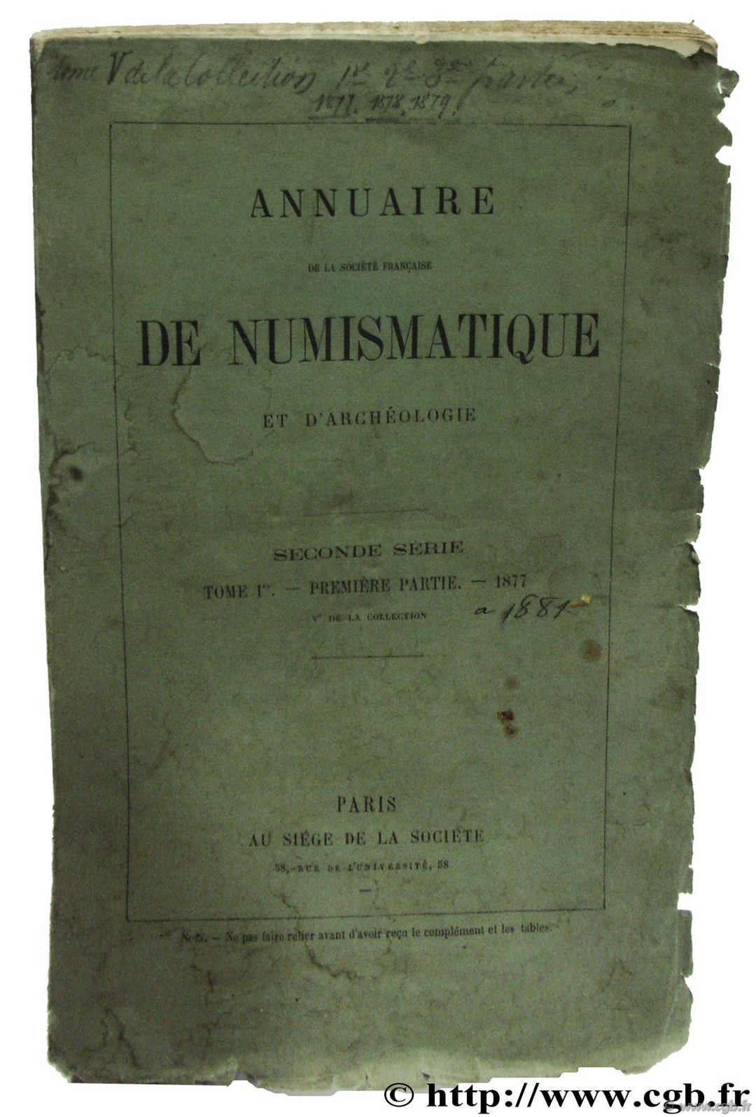 Annuaire de la Société française de Numismatique et d Archéologie,  