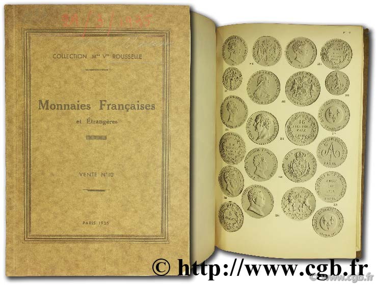 Collection Mme Vve Rousselle, monnaies françaises et étangères RATTO M.
