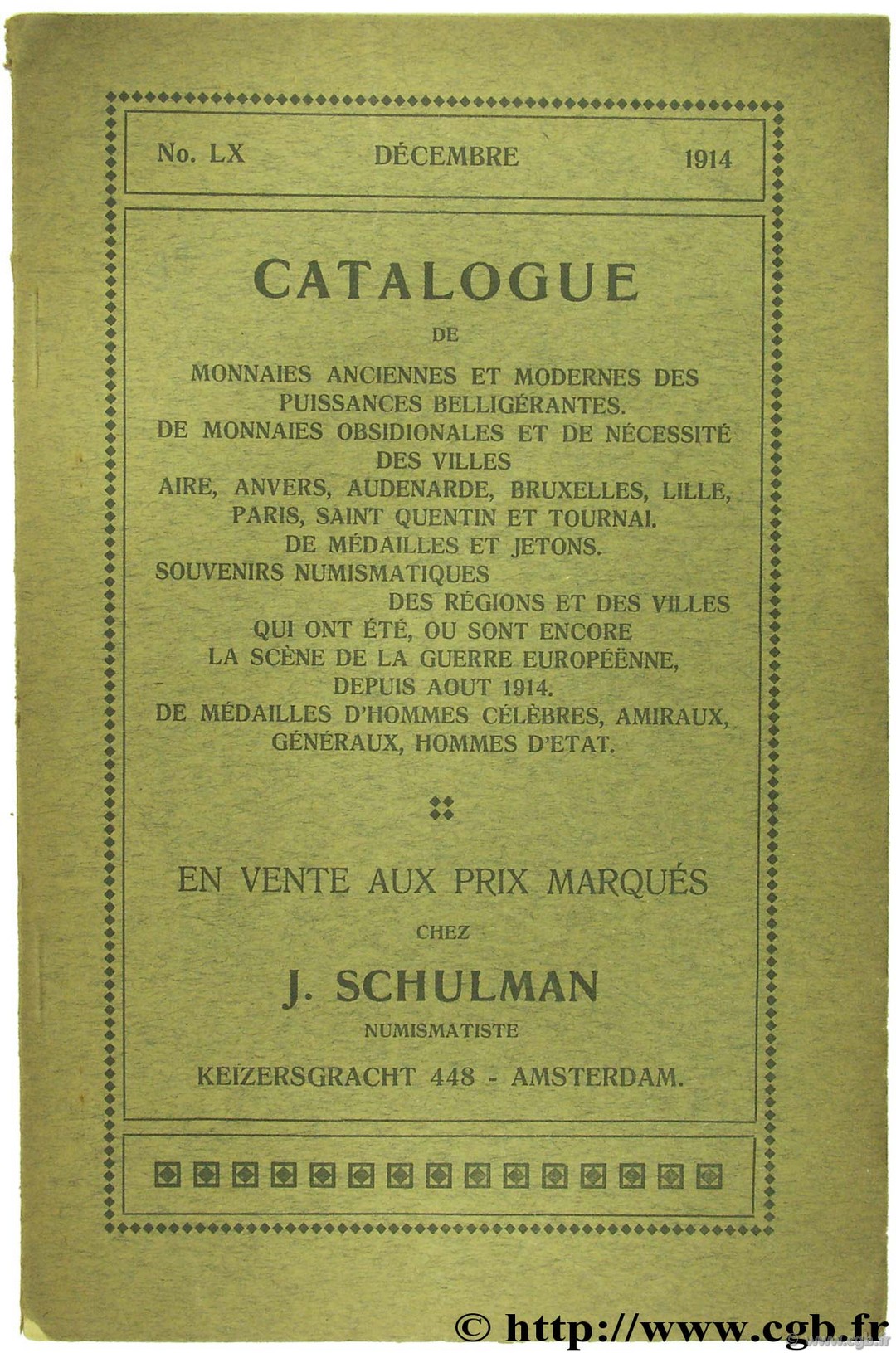 Catalogue No. LX SCHULMAN J.