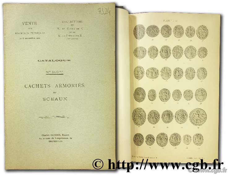 Catalogue de cachets armoriés et sceaux. Collection de M. le Comte de C. et de M. le Chevalier X DUPRIEZ C.