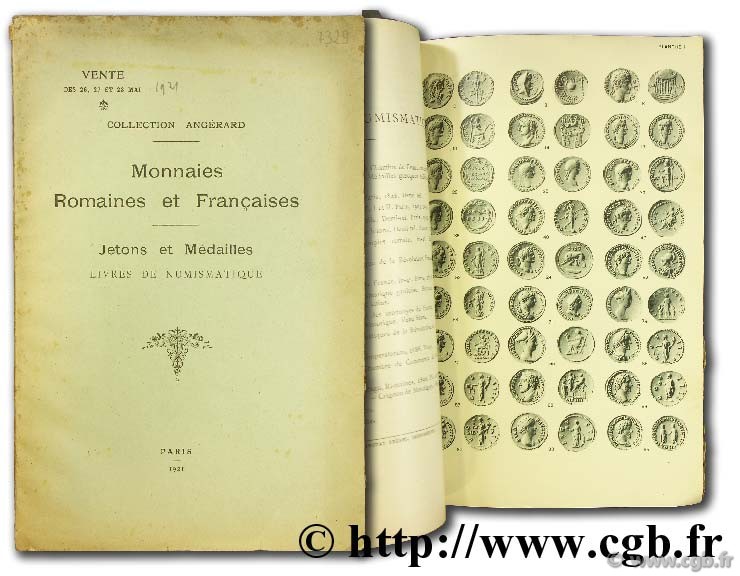 Collection Angérard - Monnaies romaines et françaises, jetons et médailles, livres de numismatique FEUARDENT F.