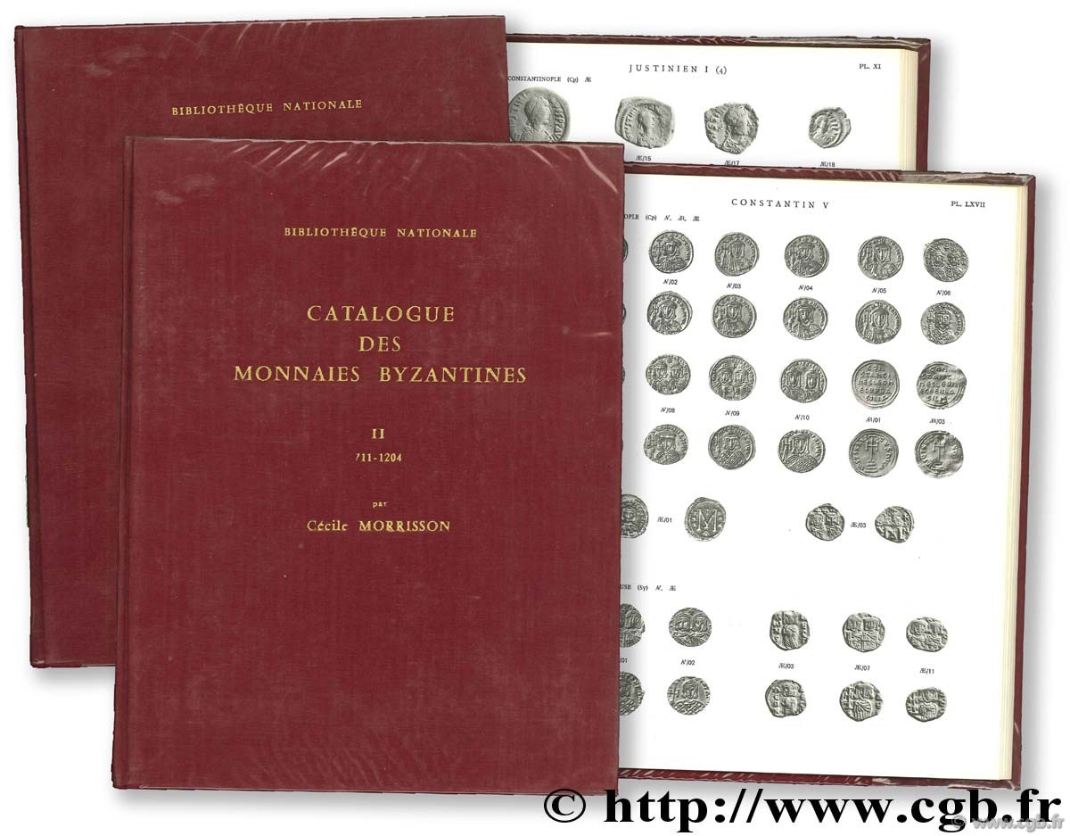 Catalogue des monnaies byzantines de la Bibliothèque nationale. I, 491-711 ; II, 711-1204 MORRISSON C.