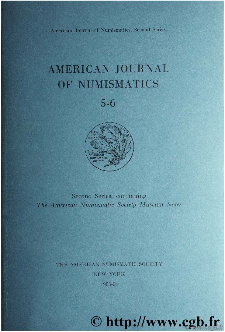 American journal of numismatics 5-6, second séries 