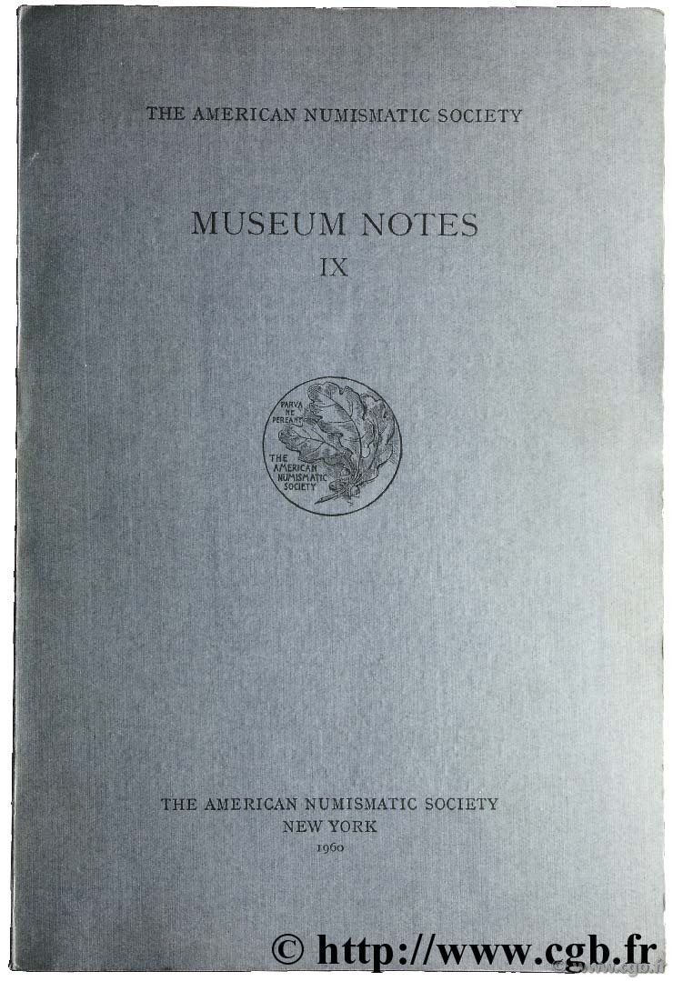 Museum notes IX - the american numismatic society  