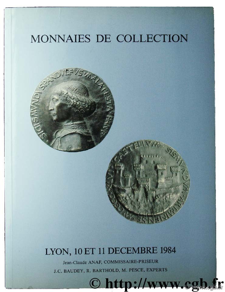 Monnaies de collection - Vente du 10 et 11 décembre 1984 - Lyon 